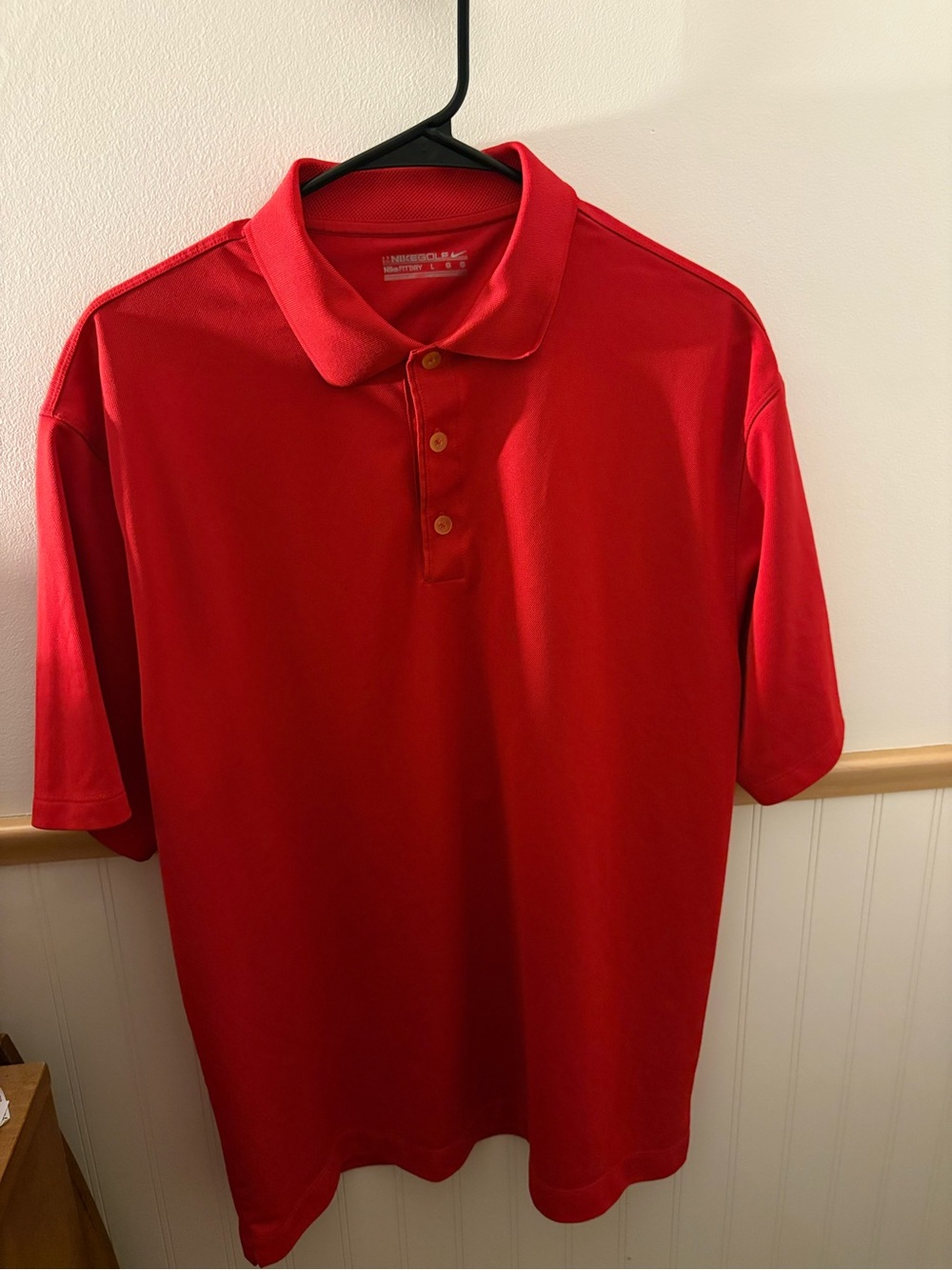 Nike Golf Men’s Large Red FIT DRY Performance Polo Shirt